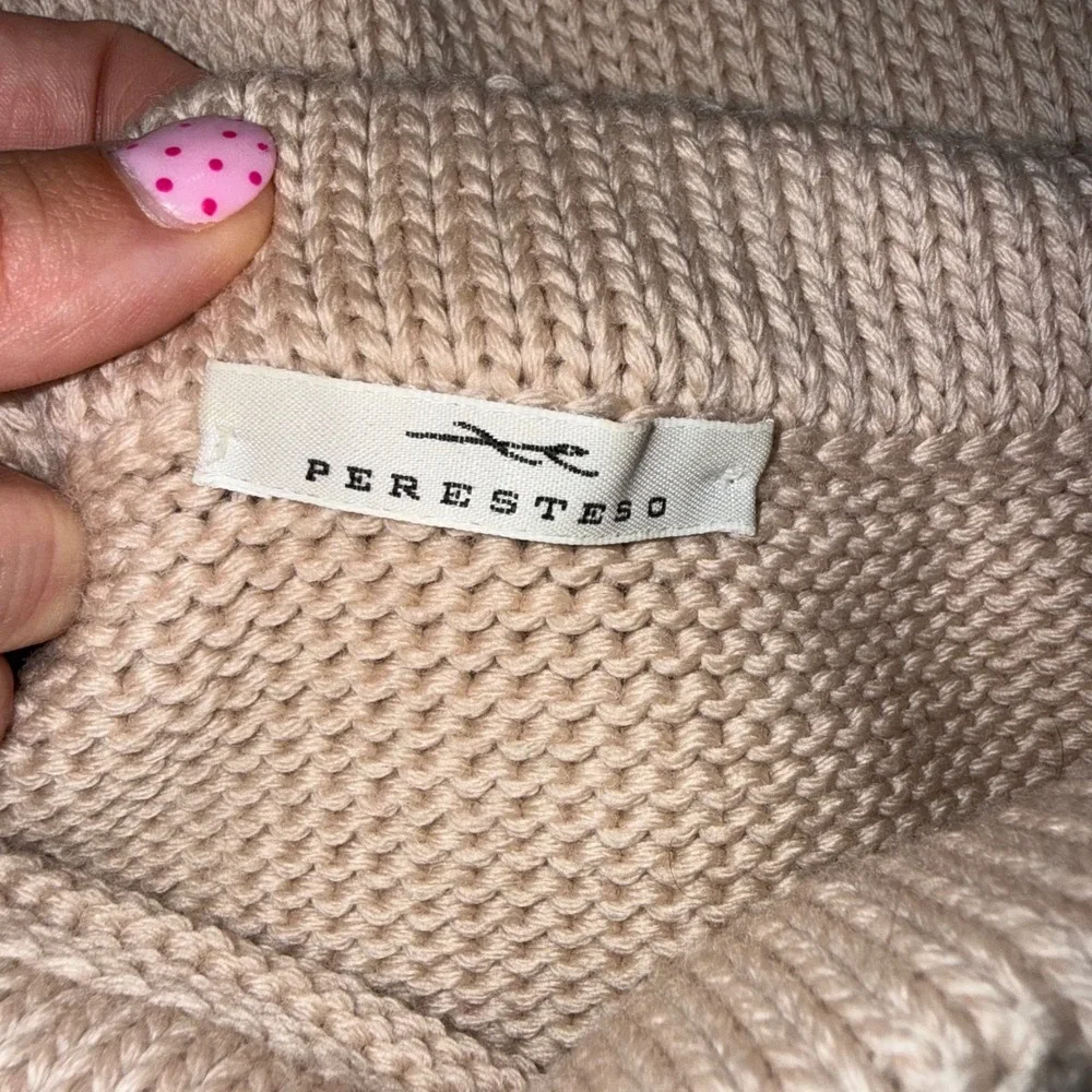 Peresteso Knit Skirt Women Small Beige 100% Virgin Wool Italy A-Line Good